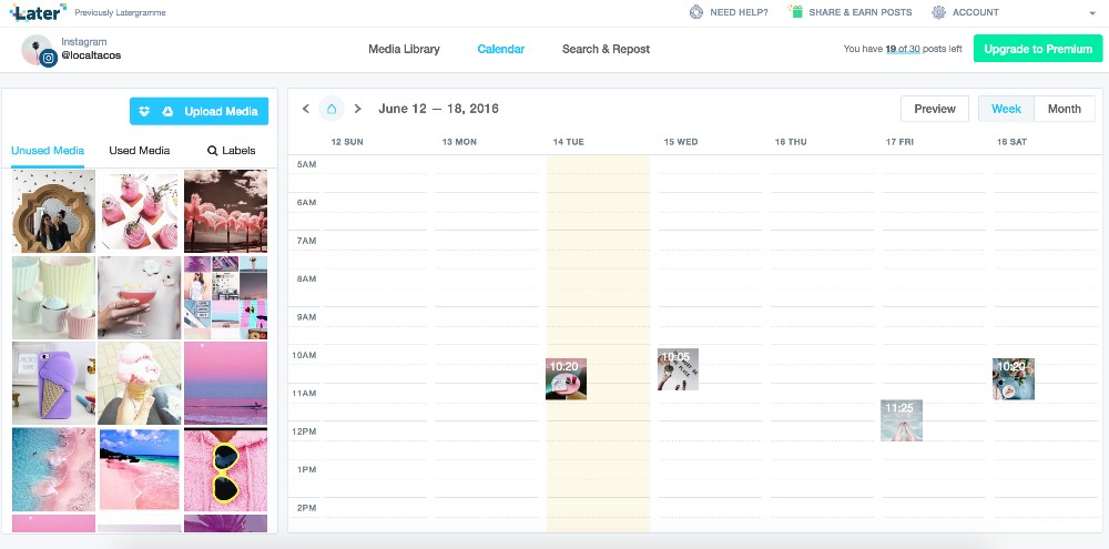 example of Later scheduling app